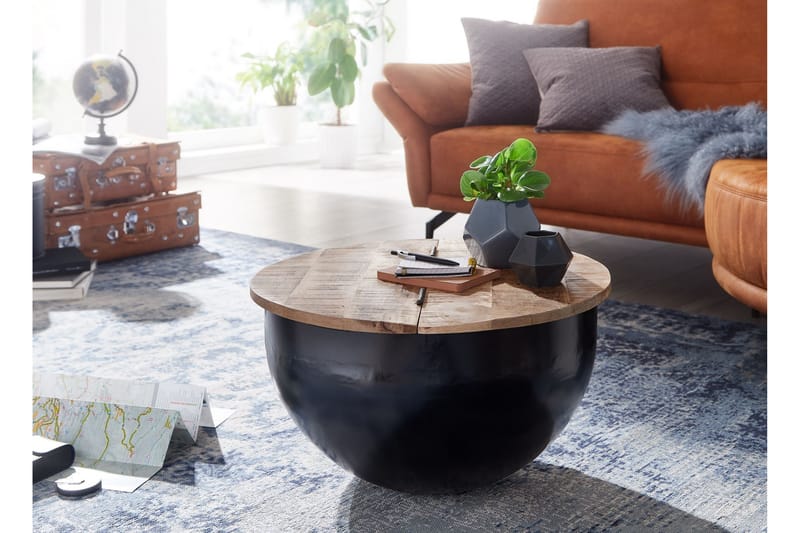 SENECA Soffbord 60x34 cm Runt Brun/Svart - Möbler - Vardagsrum - Soffbord & vardagsrumsbord - Soffbord