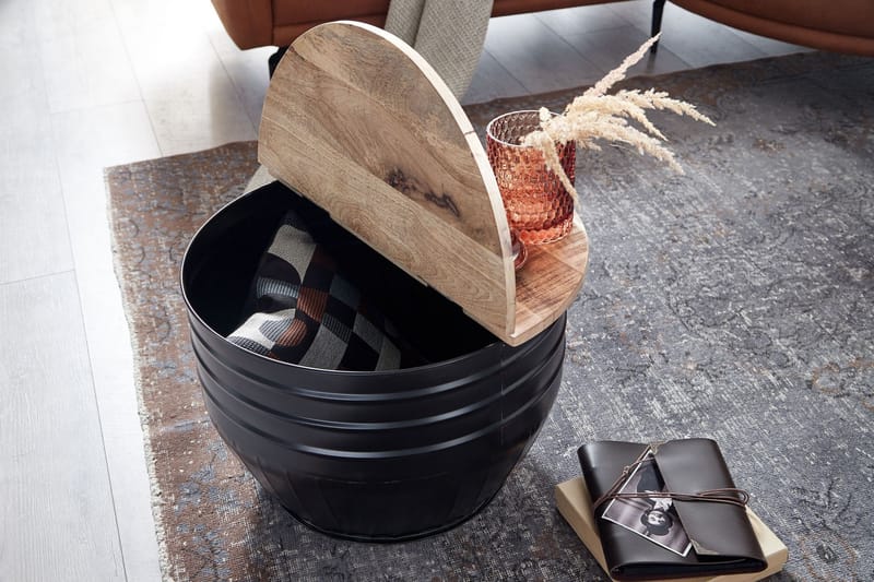 SENECA Soffbord 60x41 cm Runt Brun/Svart - Möbler - Vardagsrum - Soffbord & vardagsrumsbord - Soffbord