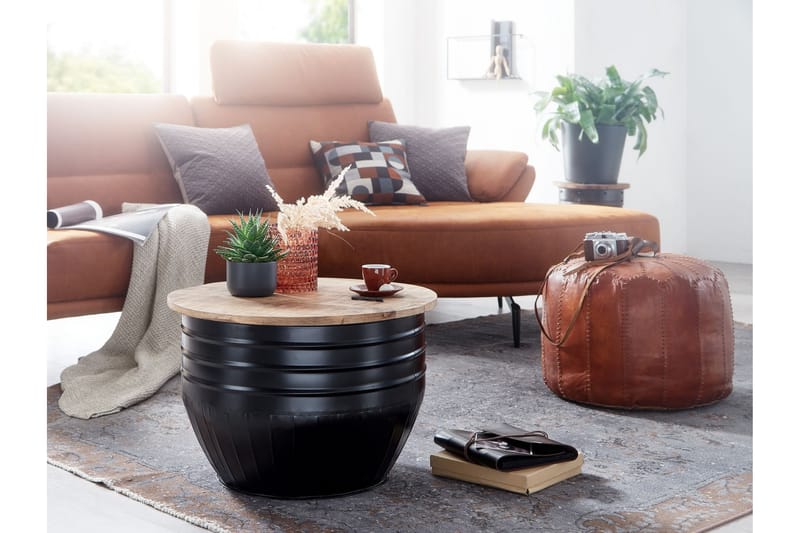 SENECA Soffbord 60x41 cm Runt Brun/Svart - Möbler - Vardagsrum - Soffbord & vardagsrumsbord - Soffbord