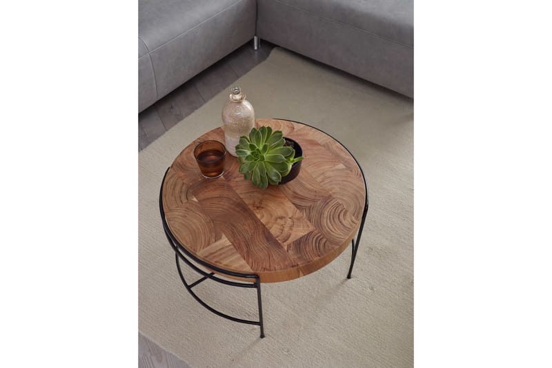 SENECA Soffbord 62x40 cm Runt Brun/Svart - Möbler - Vardagsrum - Soffbord & vardagsrumsbord - Soffbord