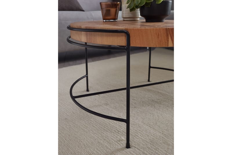 SENECA Soffbord 62x40 cm Runt Brun/Svart - Möbler - Vardagsrum - Soffbord & vardagsrumsbord - Soffbord