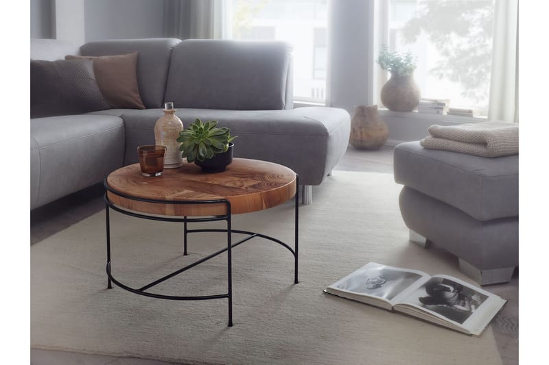 SENECA Soffbord 62x40 cm Runt Brun/Svart - Möbler - Vardagsrum - Soffbord & vardagsrumsbord - Soffbord