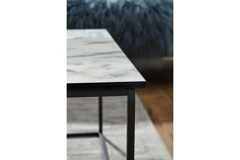 SENECA Soffbord 80 cm Marmormönster Vit/Svart - Möbler - Vardagsrum - Soffbord & vardagsrumsbord - Soffbord