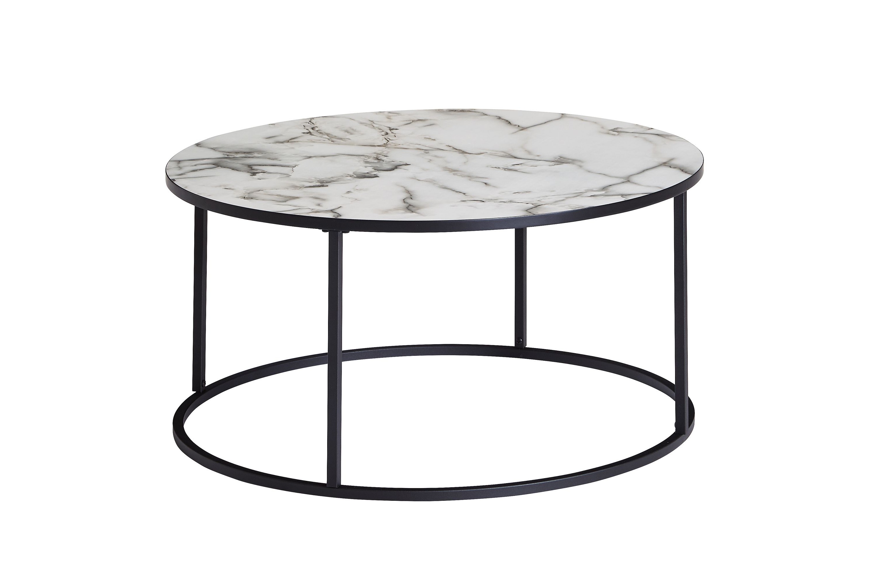 seneca soffbord 80 cm runt vit/svart -