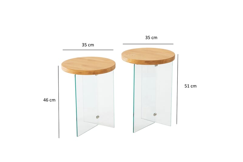 Serenity Soffbord 35 cm - Ek - Möbler - Vardagsrum - Soffbord & vardagsrumsbord - Satsbord