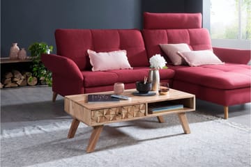 Seufert 95 cm Rektangulärt Soffbord med Lådor i Ljust Trä - Natur - Möbler - Vardagsrum - Soffbord & vardagsrumsbord - Soffbord