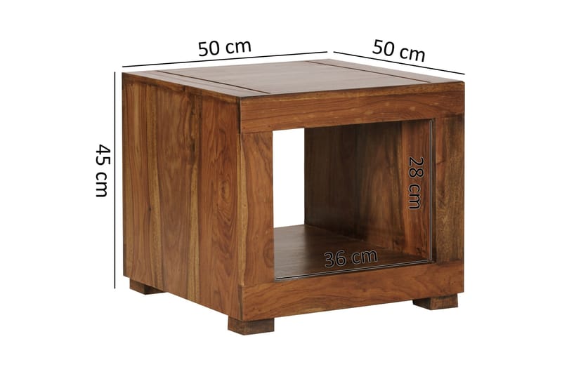 SHANETHA Soffbord 50 cm med Förvaring Hylla Massivt Trä - Möbler - Vardagsrum - Soffbord & vardagsrumsbord - Soffbord