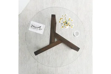 Sibas Soffbord 75 cm Runt - Valnöt/Glas - Möbler - Vardagsrum - Soffbord & vardagsrumsbord - Soffbord
