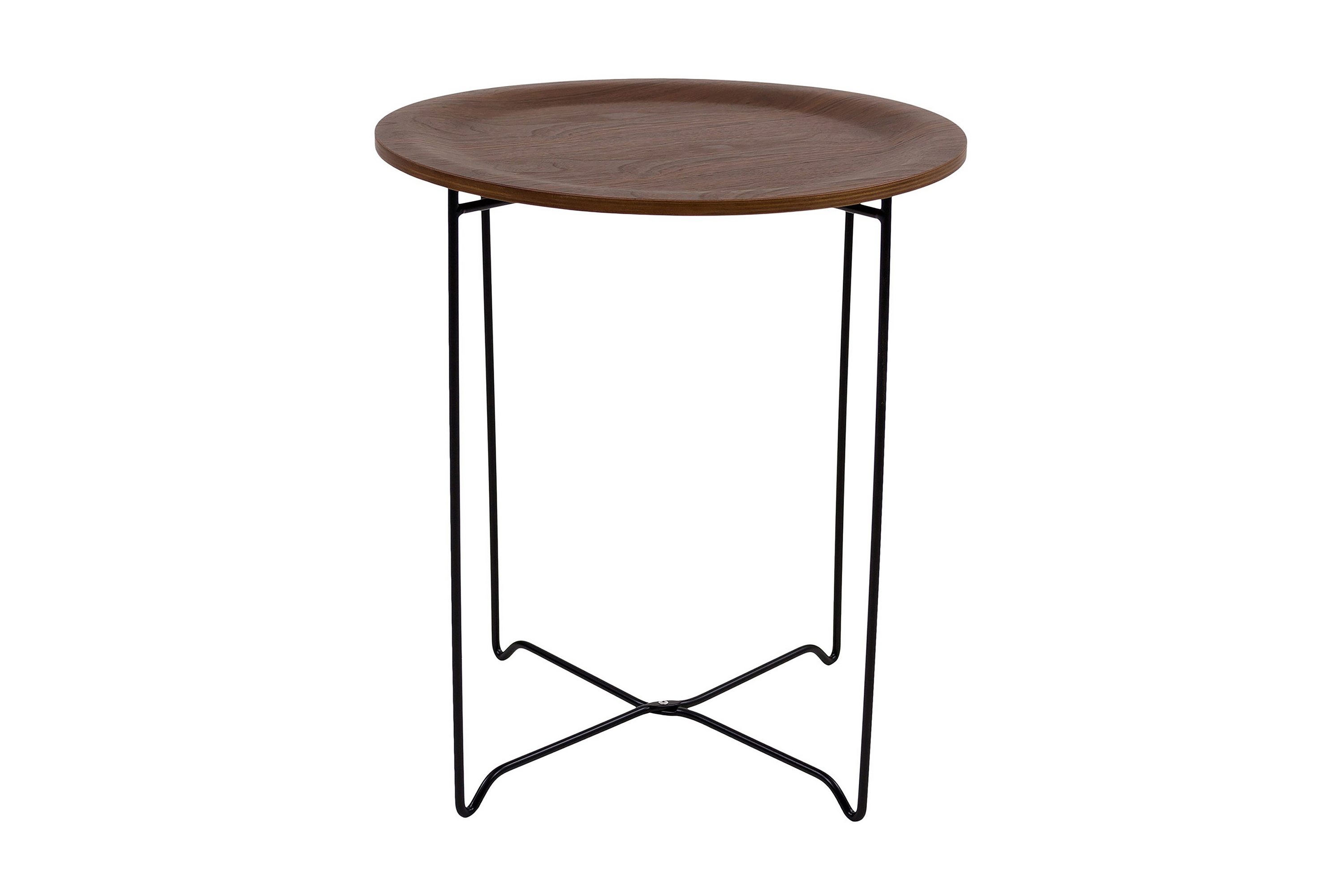 sibel soffbord 45 cm runt valnöt/svart -