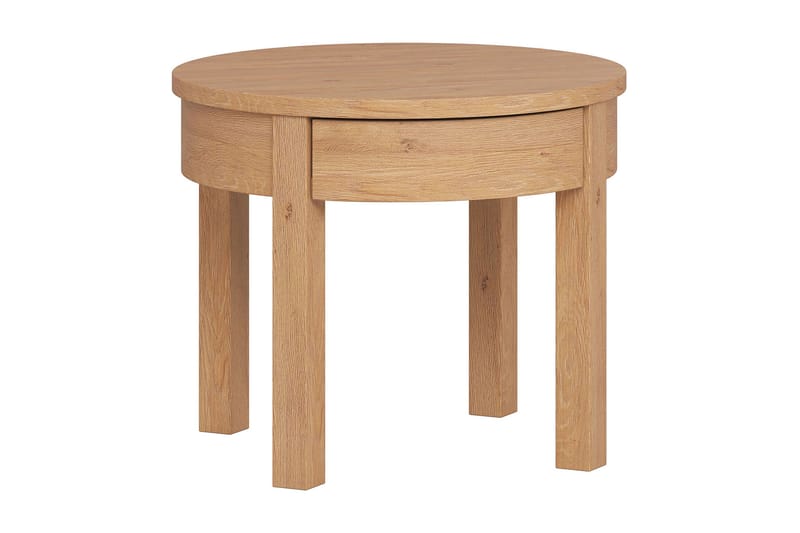 SIMPLE Soffbord 54 cm Runt med Förvaring Lådor Natur - Möbler - Vardagsrum - Soffbord & vardagsrumsbord - Soffbord