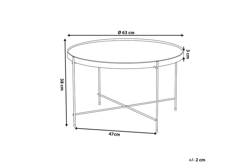SINIT Soffbord 63 cm Runt Glas/Silver - Möbler - Vardagsrum - Soffbord & vardagsrumsbord - Soffbord