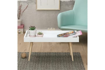 Skaberg Soffbord 80 cm - Vit/Natur - Möbler - Vardagsrum - Soffbord & vardagsrumsbord - Soffbord