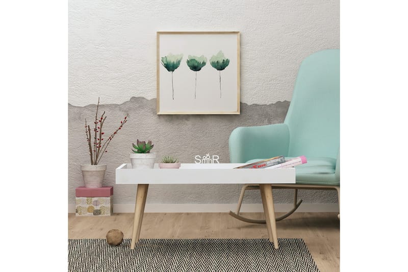 Skaberg Soffbord 80 cm - Vit/Natur - Möbler - Vardagsrum - Soffbord & vardagsrumsbord - Soffbord