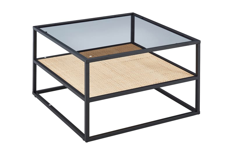 SKEPPSTA Soffbord 75 cm med Förvaring Hylla Glas/Rotting/Sva - Möbler - Vardagsrum - Soffbord & vardagsrumsbord - Soffbord
