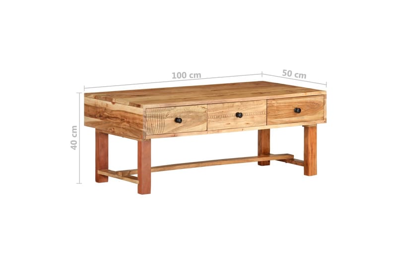 Soffbord 100x50x40 cm massivt akaciaträ - Brun - Möbler - Vardagsrum - Soffbord & vardagsrumsbord - Soffbord