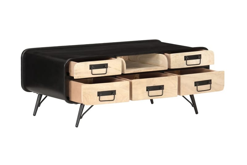 Soffbord 100x50x40 cm massivt mangoträ - Svart - Möbler - Vardagsrum - Soffbord & vardagsrumsbord - Soffbord