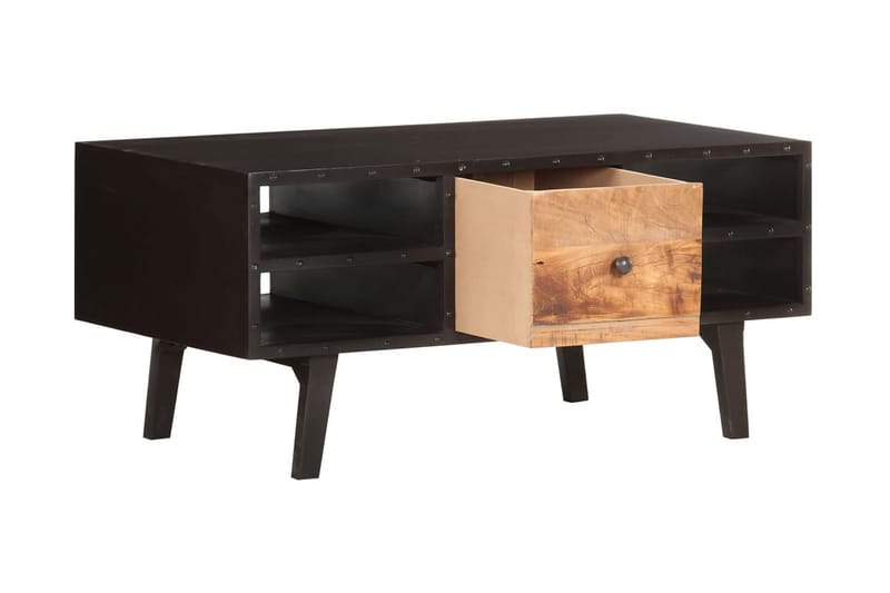 Soffbord 100x50x45 cm massivt återvunnet trä - Svart - Möbler - Vardagsrum - Soffbord & vardagsrumsbord - Soffbord