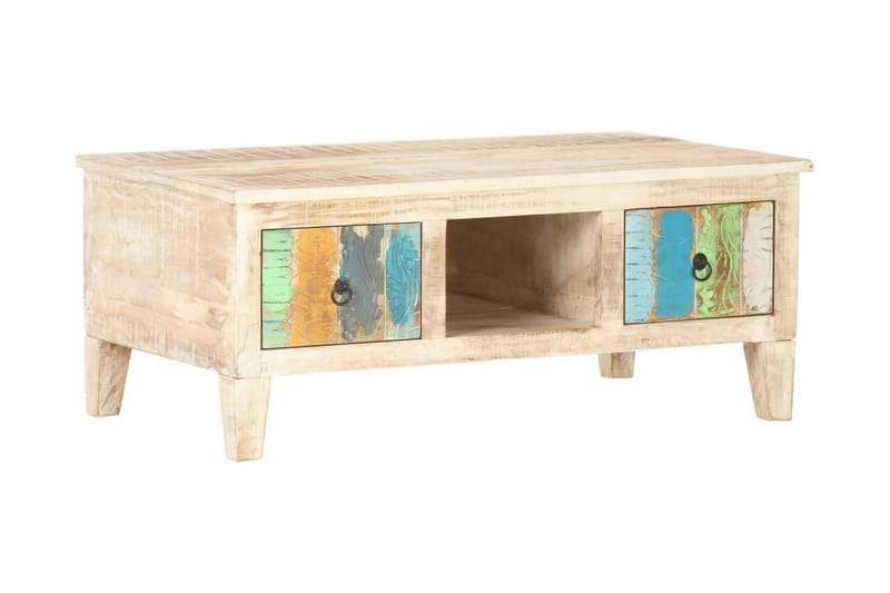 Soffbord 100x55x40 cm grovt akaciaträ - Flerfärgad - Möbler - Vardagsrum - Soffbord & vardagsrumsbord - Soffbord