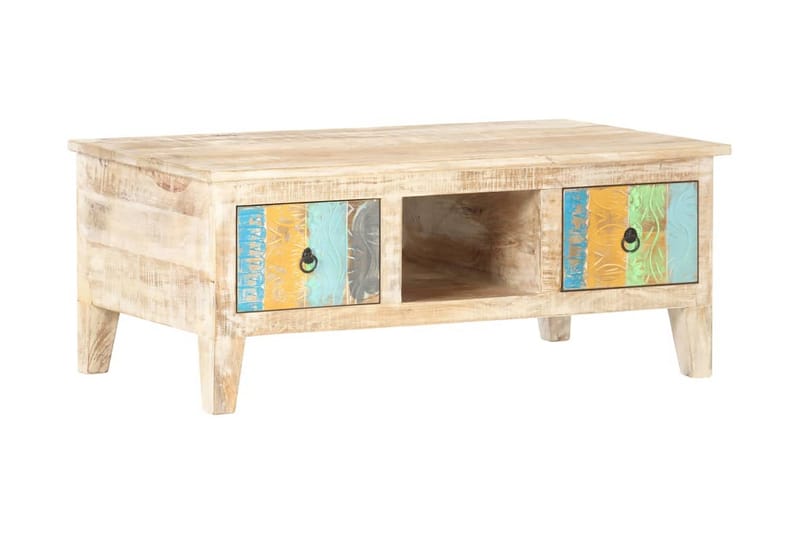 Soffbord 100x55x40 cm grovt akaciaträ - Flerfärgad - Möbler - Vardagsrum - Soffbord & vardagsrumsbord - Soffbord