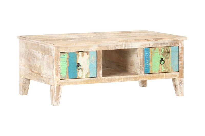 Soffbord 100x55x40 cm grovt akaciaträ - Flerfärgad - Möbler - Vardagsrum - Soffbord & vardagsrumsbord - Soffbord