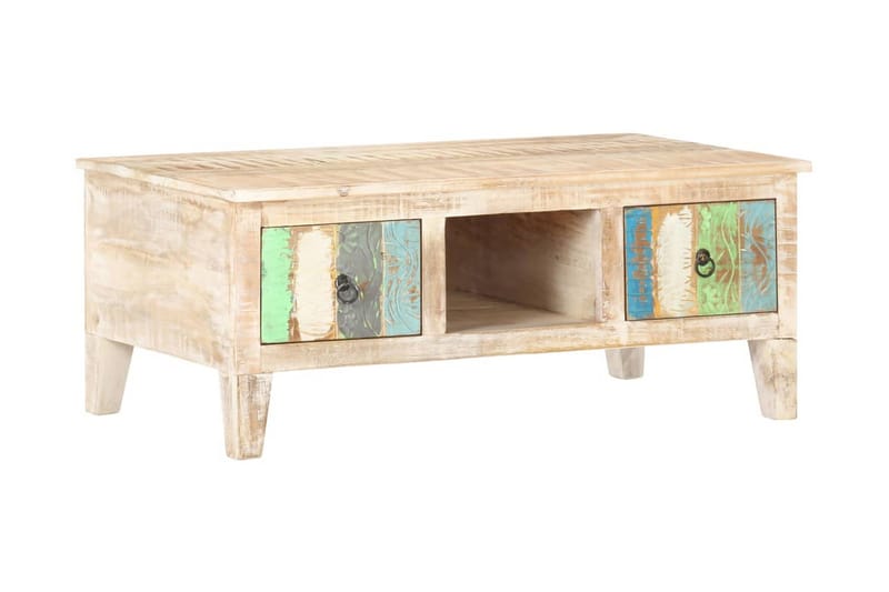 Soffbord 100x55x40 cm grovt akaciaträ - Flerfärgad - Möbler - Vardagsrum - Soffbord & vardagsrumsbord - Soffbord