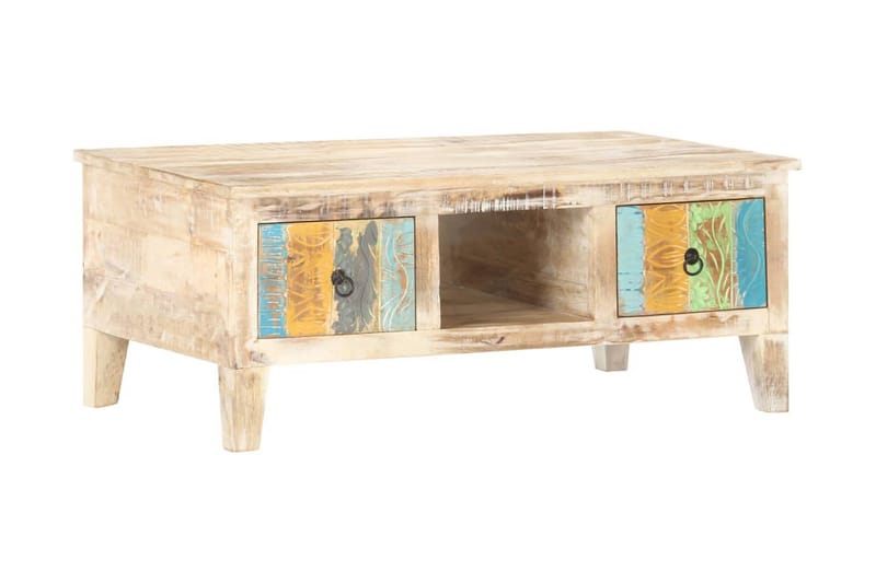 Soffbord 100x55x40 cm grovt akaciaträ - Flerfärgad - Möbler - Vardagsrum - Soffbord & vardagsrumsbord - Soffbord