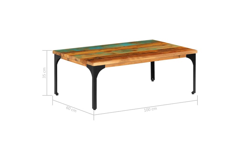 Soffbord 100x60x35 cm massivt återvunnet trä - Brun - Möbler - Vardagsrum - Soffbord & vardagsrumsbord - Soffbord