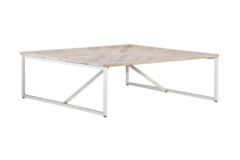 Soffbord 110x110x36 cm massivt mangoträ - Vit - Möbler - Vardagsrum - Soffbord & vardagsrumsbord - Soffbord