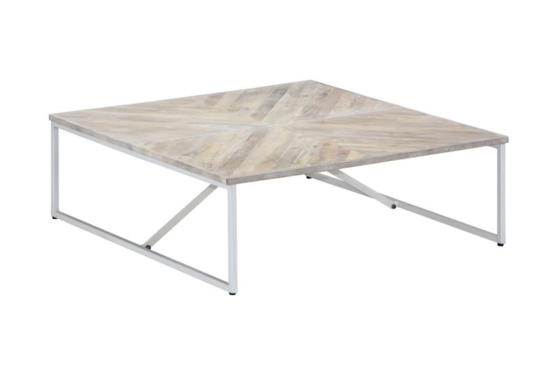 Soffbord 110x110x36 cm massivt mangoträ - Vit - Möbler - Vardagsrum - Soffbord & vardagsrumsbord - Soffbord