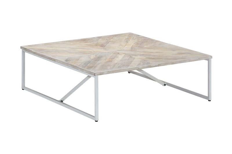 Soffbord 110x110x36 cm massivt mangoträ - Vit - Möbler - Vardagsrum - Soffbord & vardagsrumsbord - Soffbord