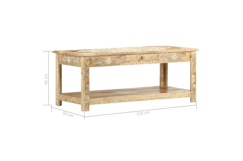 Soffbord 110x50x45 cm mandmålat massivt mangoträ - Brun - Möbler - Vardagsrum - Soffbord & vardagsrumsbord - Soffbord