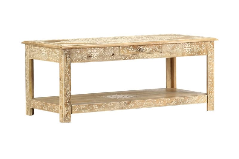 Soffbord 110x50x45 cm mandmålat massivt mangoträ - Brun - Möbler - Vardagsrum - Soffbord & vardagsrumsbord - Soffbord