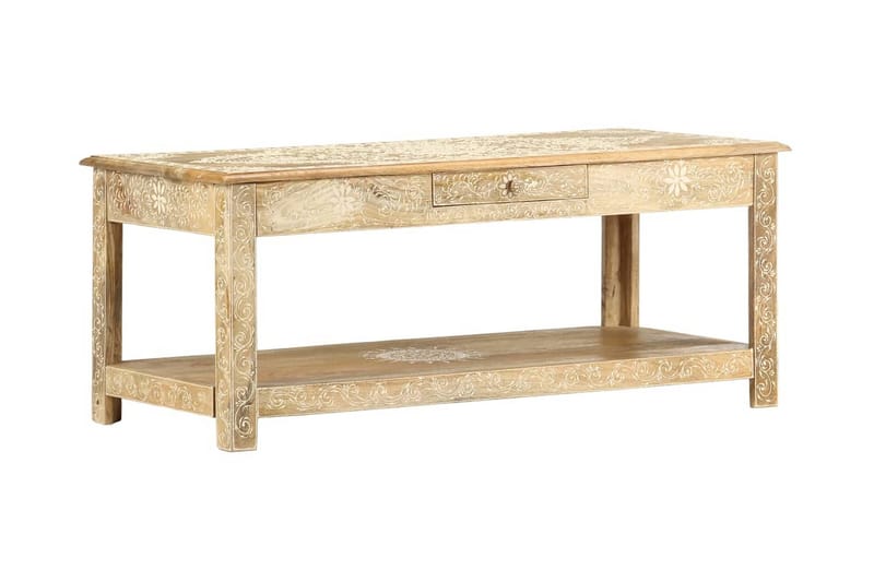 Soffbord 110x50x45 cm mandmålat massivt mangoträ - Brun - Möbler - Vardagsrum - Soffbord & vardagsrumsbord - Soffbord