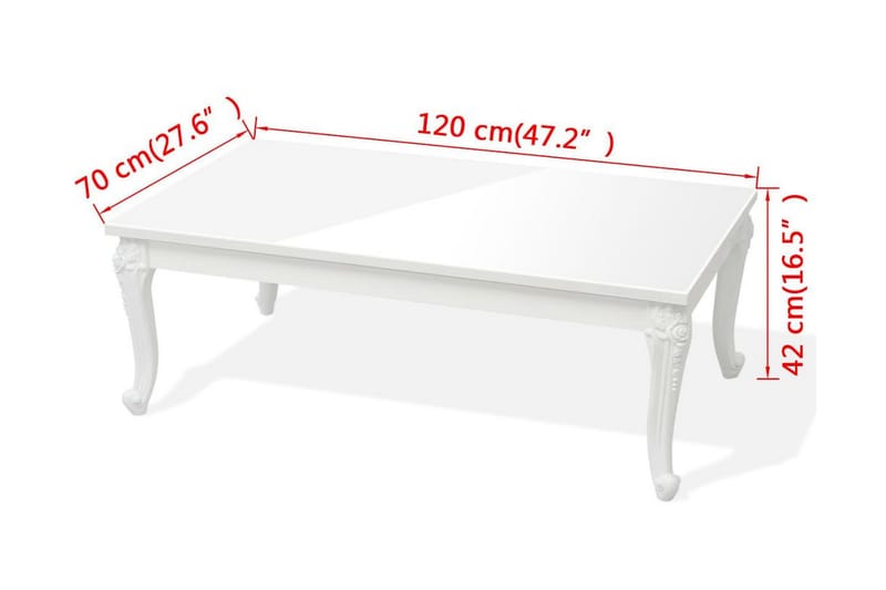Soffbord 115x65x42 cm högglans vit - Vit - Möbler - Vardagsrum - Soffbord & vardagsrumsbord - Soffbord