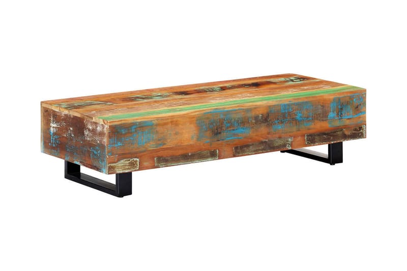 Soffbord 120x50x30 cm massivt återvunnet trä och stål - Brun - Soffbord - Bord