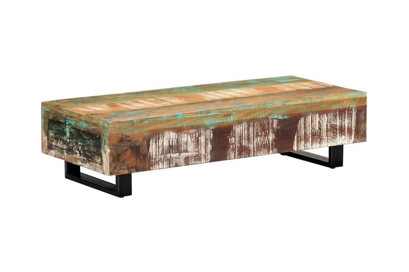 Soffbord 120x50x30 cm massivt återvunnet trä och stål - Brun - Soffbord - Bord