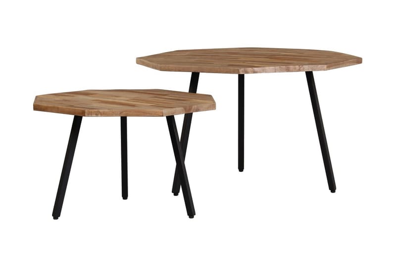 Soffbord 2 st hexagonala återvunnen teak - Brun - Möbler - Vardagsrum - Soffbord & vardagsrumsbord - Soffbord