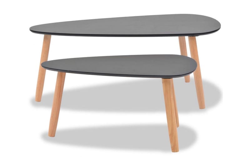 Soffbord 2 st massiv furu svart - Bord - Satsbord
