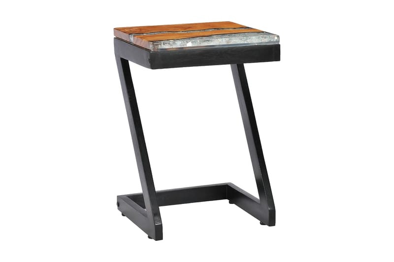 Soffbord 30x30x50 cm massivt teakträ och polyresin - Flerfärgad - Soffbord - Bord