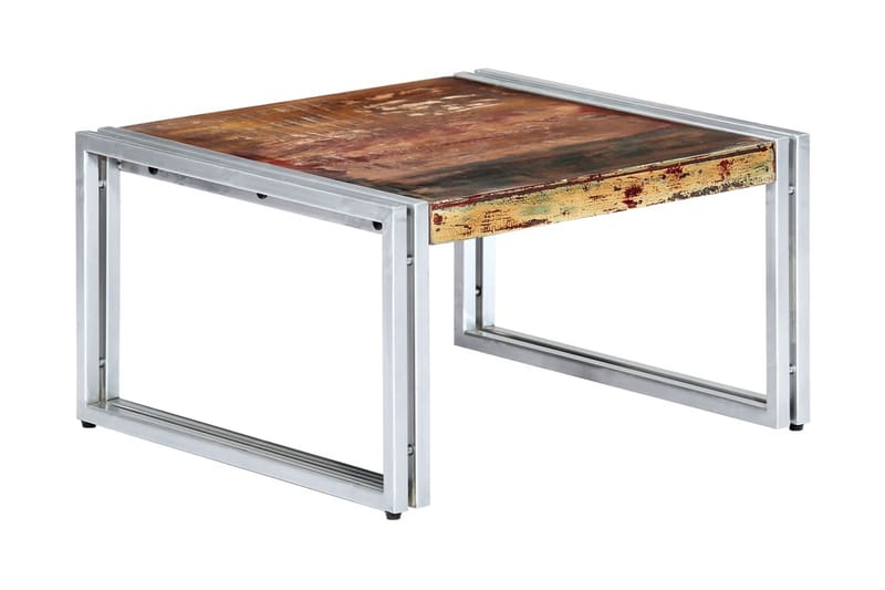 Soffbord 60x60x35 cm massivt återvunnet trä - Flerfärgad - Soffbord - Bord
