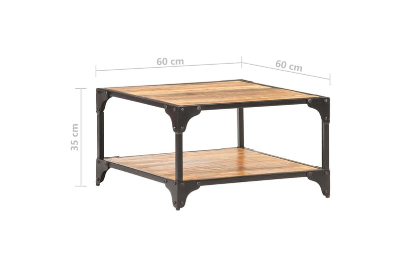 Soffbord 60x60x35 cm massivt mangoträ - Brun - Möbler - Vardagsrum - Soffbord & vardagsrumsbord - Soffbord