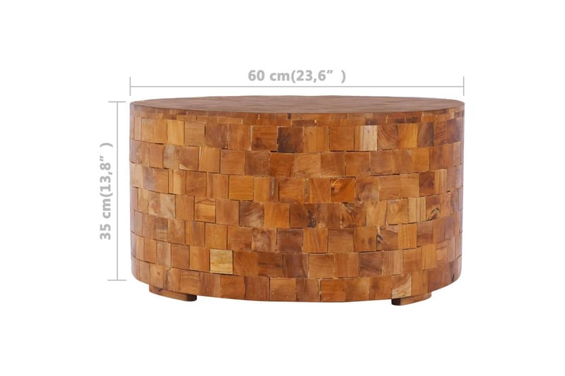 Soffbord 60x60x35 cm massivt teakträ - Brun - Möbler - Vardagsrum - Soffbord & vardagsrumsbord - Soffbord