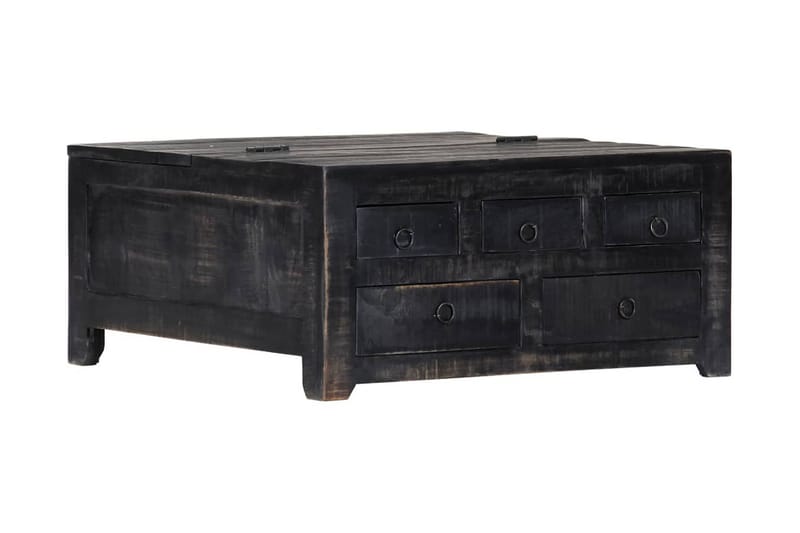 Soffbord 65x65x30 cm svart massivt mangoträ - Svart - Soffbord - Bord