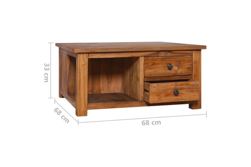 Soffbord 68x68x33 cm massiv teak - Brun - Möbler - Vardagsrum - Soffbord & vardagsrumsbord - Soffbord