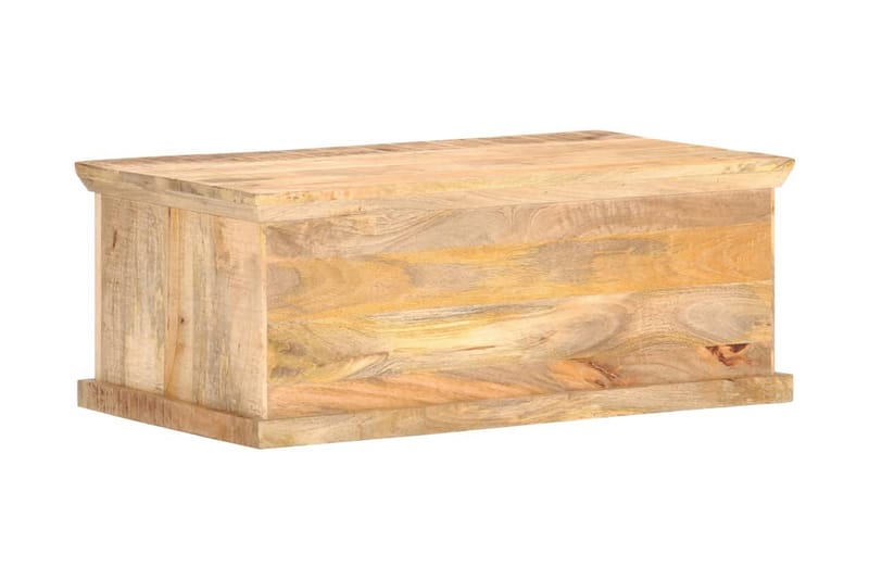 Soffbord 90x50x35 cm massivt mangoträ och naturlig rotting - Brun - Soffbord - Bord