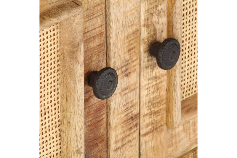 Soffbord 90x50x35 cm massivt mangoträ och naturlig rotting - Brun - Möbler - Vardagsrum - Soffbord & vardagsrumsbord - Soffbord