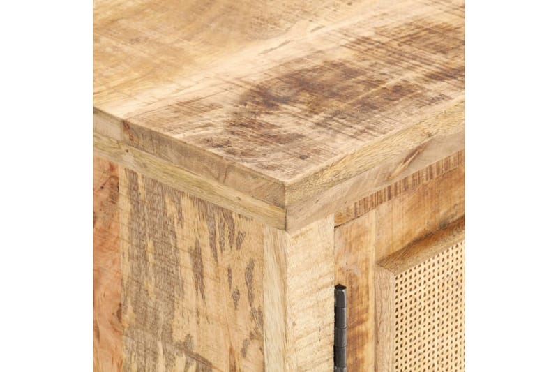 Soffbord 90x50x35 cm massivt mangoträ och naturlig rotting - Brun - Möbler - Vardagsrum - Soffbord & vardagsrumsbord - Soffbord
