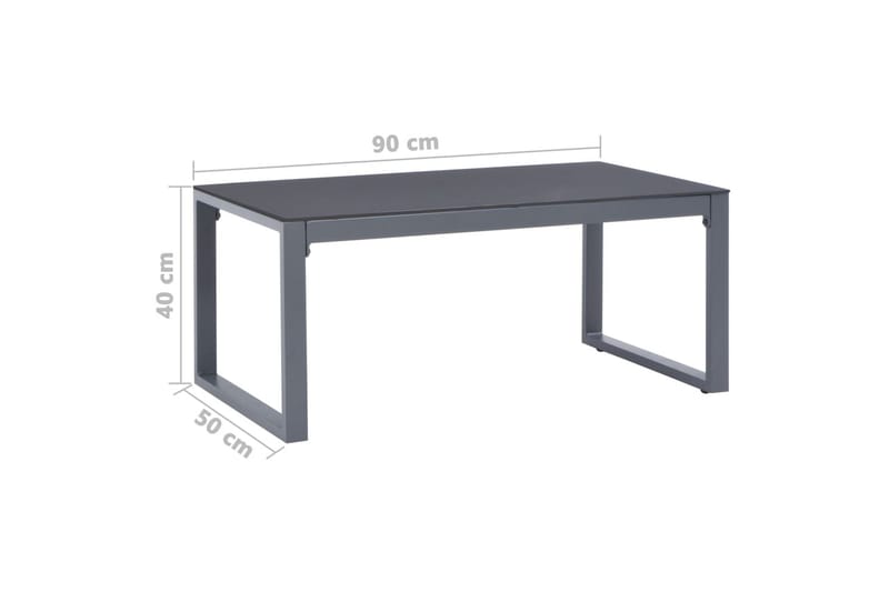 Soffbord 90x50x40 cm aluminium - Grå - Möbler - Vardagsrum - Soffbord & vardagsrumsbord - Soffbord