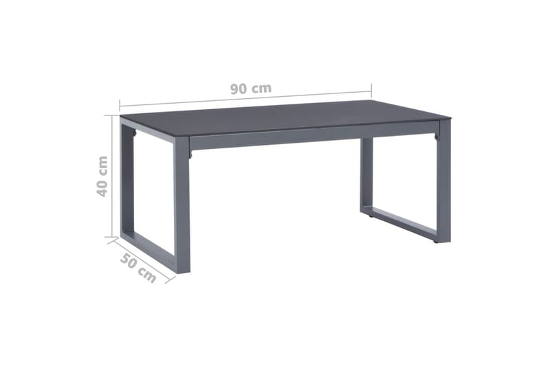 Soffbord 90x50x40 cm aluminium - Grå - Soffbord - Bord