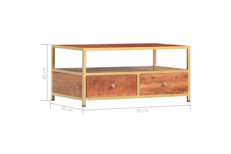 Soffbord 90x50x40 cm massivt akaciaträ - Brun - Möbler - Vardagsrum - Soffbord & vardagsrumsbord - Soffbord